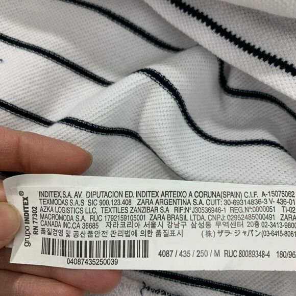 Zara Palm Tree Tank Top Womens M Medium Stripe Scoop Neck Island Casual Shirt - Picture 8 of 11